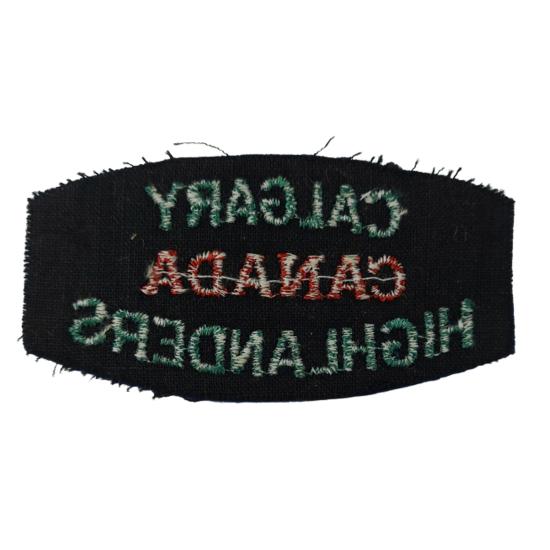 WW2 Canadian Calgary Highlanders Cloth Shoulder Title