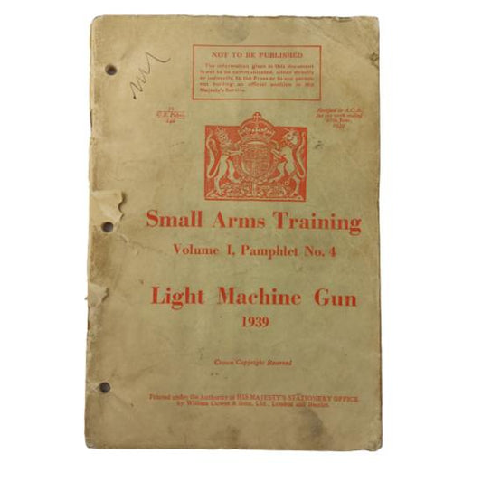 WW2 Small Arms Training Manual - Light Machine Gun 1939 (Bren Gun)