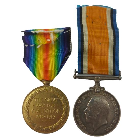 WW1 British Medal Pair - Devon Regiment