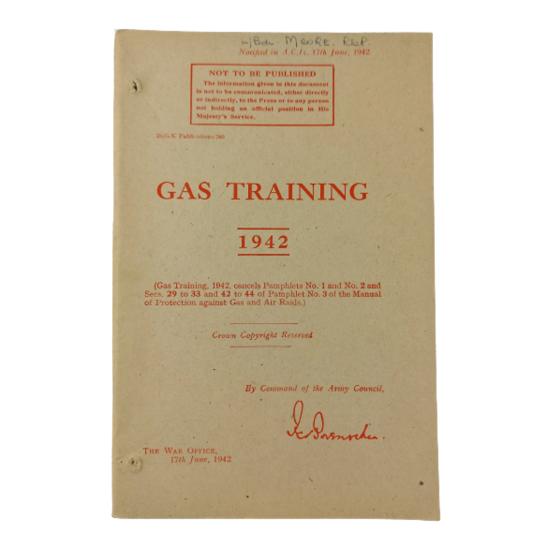 Named WW2 Gas Training Manual 1942