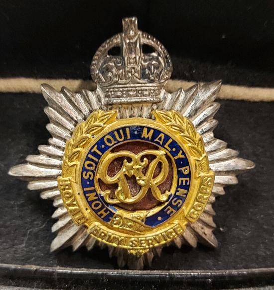 Named WW2 British RASC Royal Army Service Corps Officer's Visor Cap