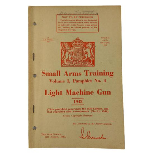 WW2 Small Arms Training Pamphlet-Light Machine Gun 1942 (Bren Gun)