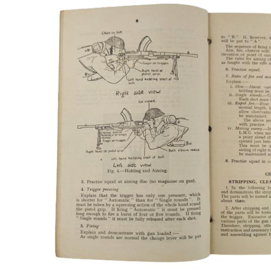 WW2 Small Arms Training Pamphlet-Light Machine Gun 1942 (Bren Gun)