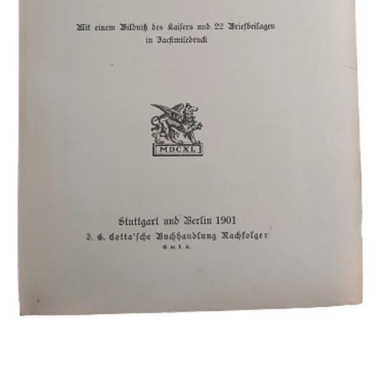 WW1 German Book - Kaiser Wilhelm I And Bismark