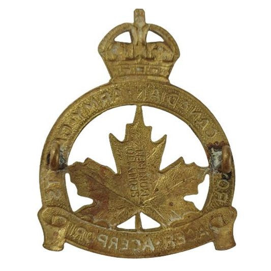 WW2 RCAC Royal Canadian Army Cadets Cap Badge - Scully Montreal