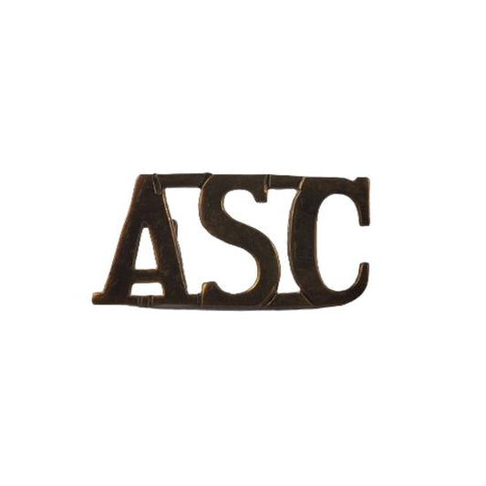WW1 British ASC Army Service Corps Brass Shoulder Title