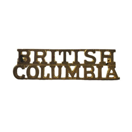 WW2 Canadian British Columbia Brass Shoulder Title