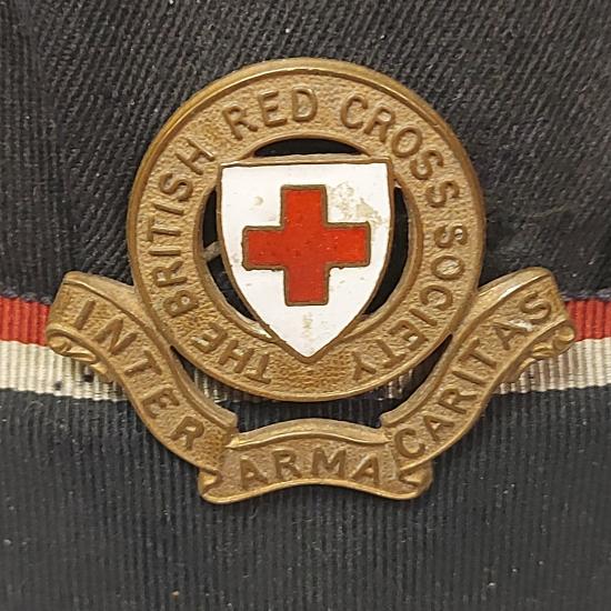 WW2 Women's British Red Cross Cap With Badge