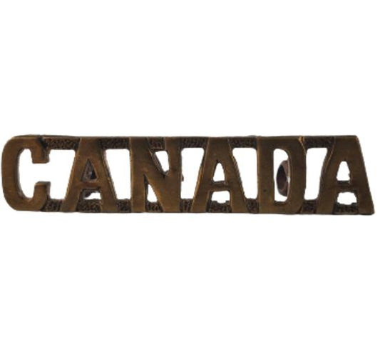 WW2 CANADA Brass Shoulder Title