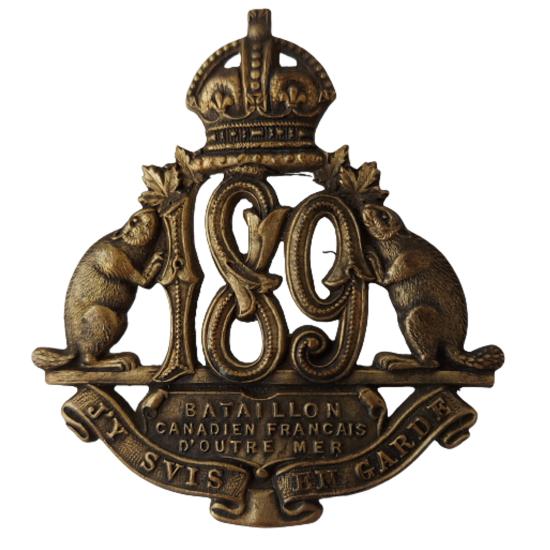 WW1 Canadian 189th Battalion Cap Badge (Frazierville, Quebec)