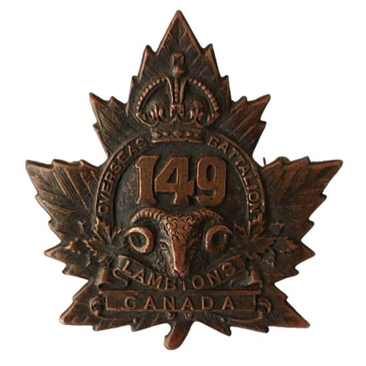 WW1 Canadian 149th Battalion Cap Badge (Lambton, Ontario) Inglis Ltd.