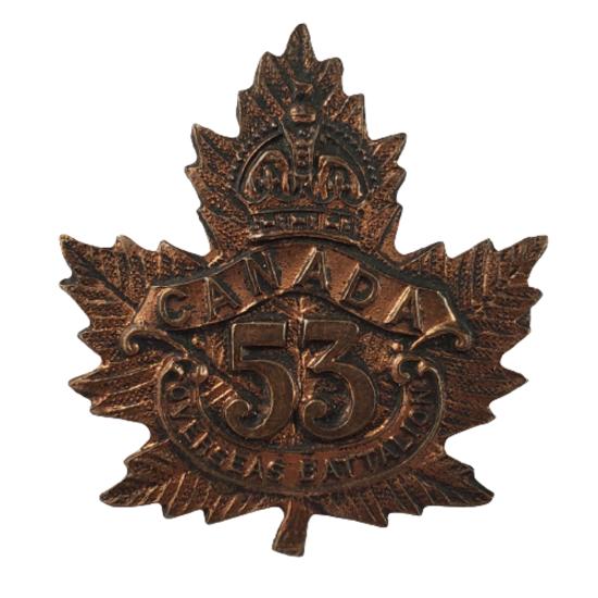 WW1 Canadian 53rd Battalion Cap Badge Prince Albert, Saskatchewan