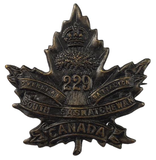 WW1 Canadian 229th Battalion Collar Badge South Saskatchewan