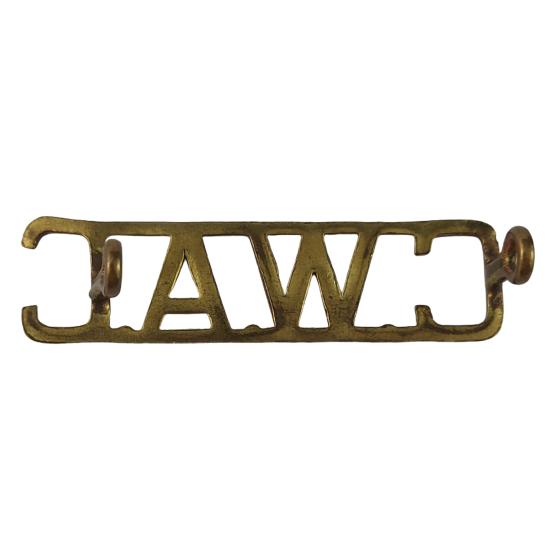 WW2 CWAC Canadian Women's Army Corps Brass Shoulder Title