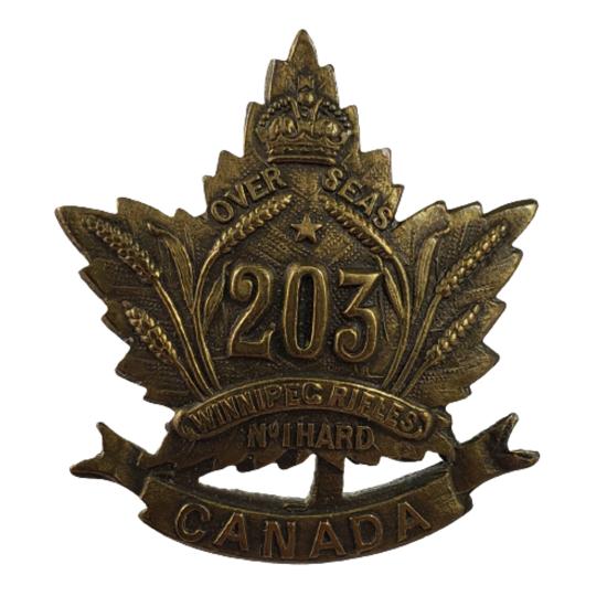 WW1 Canadian 203rd Battalion Collar Badge - Birks 1915