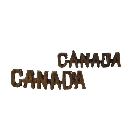 WW2 CANADA Brass Shoulder Title Pair