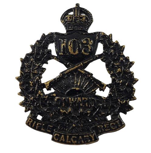 Pre-WW1 Canadian 103rd Calgary Rifles Cap Badge