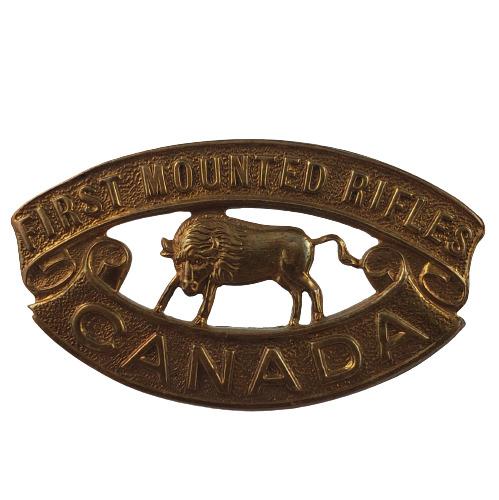 WW1 Canadian 1st Mounted Rifles metal Shoulder Title