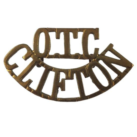 WW2 British OTC Clifton Brass Shoulder Title