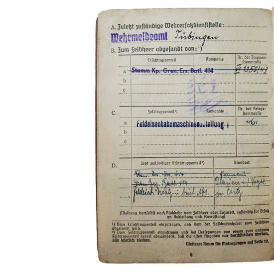 WW2 German Soldbuch Book - Russian POW - With Paperwork