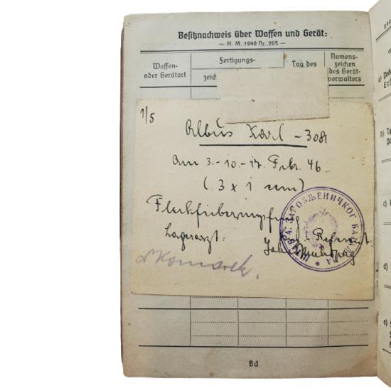 WW2 German Soldbuch Book - Russian POW - With Paperwork