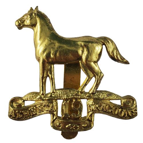 Post WW2 19th Alberta Dragoons Cap Badge