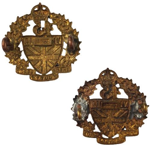 Pre-WW1 45th Victoria Regiment Officer's Collar Badge Pair