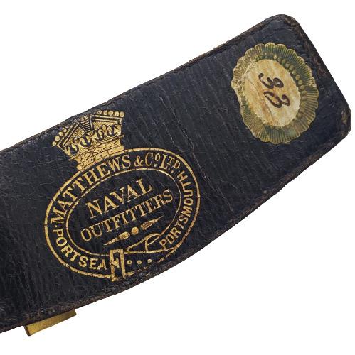 Cased Victorian Naval Sword Belt And Epaulettes Named To Lt. Cyril Callaghan