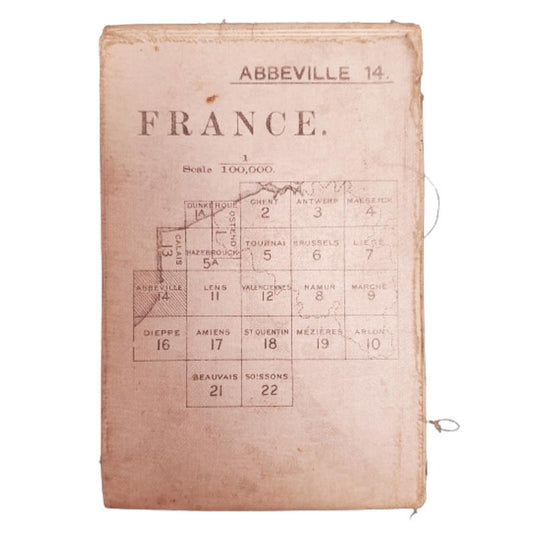 WW1 Linen Map Abbeville France 1915