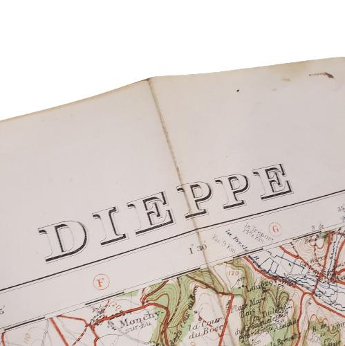 WW1 Linen Map Of Dieppe 1916