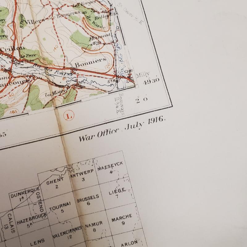 WW1 Linen Map Of Dieppe 1916