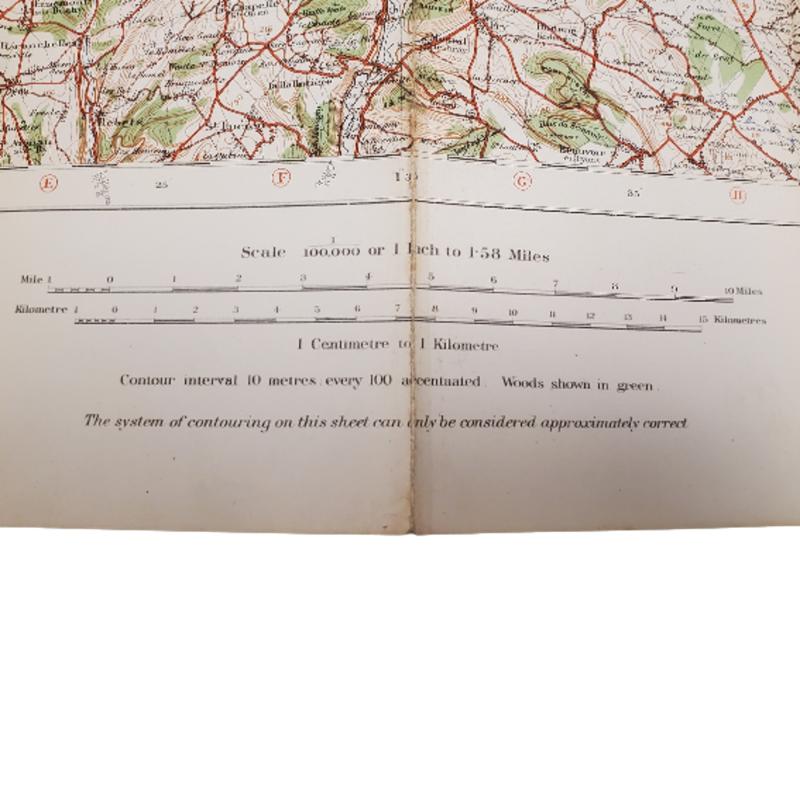 WW1 Linen Map Of Dieppe 1916