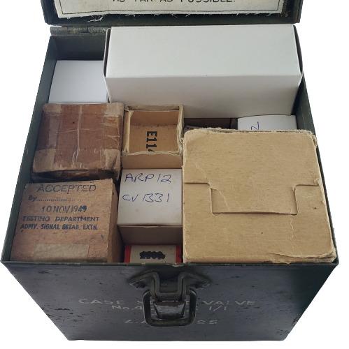 WW2 British - Canadian 19 and 22 Radio Set Spare Valve Case With Contents