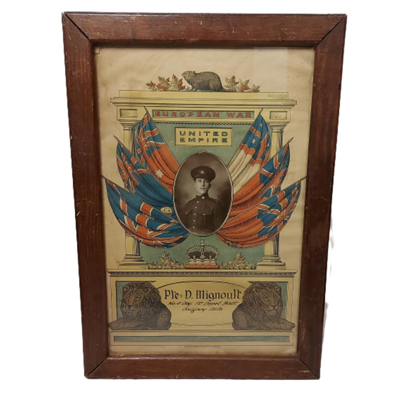 Framed WW1 Canadian United Empire Scroll