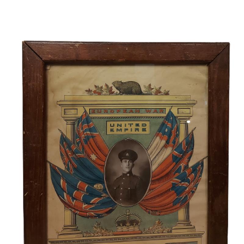 Framed WW1 Canadian United Empire Scroll