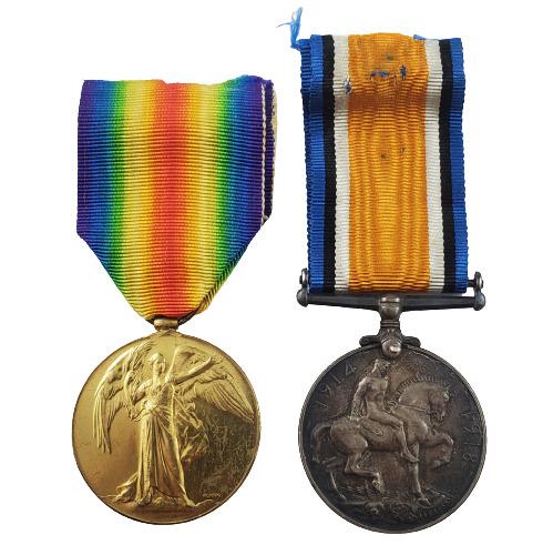 WW1 British Medal Pair - Devon Regiment – Canadian Soldier Militaria