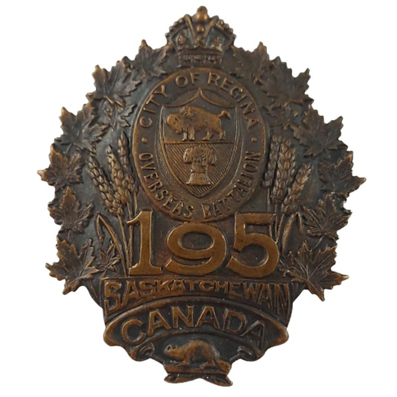 WW1 Canadian 195th Battalion City Of Regina Cap Badge