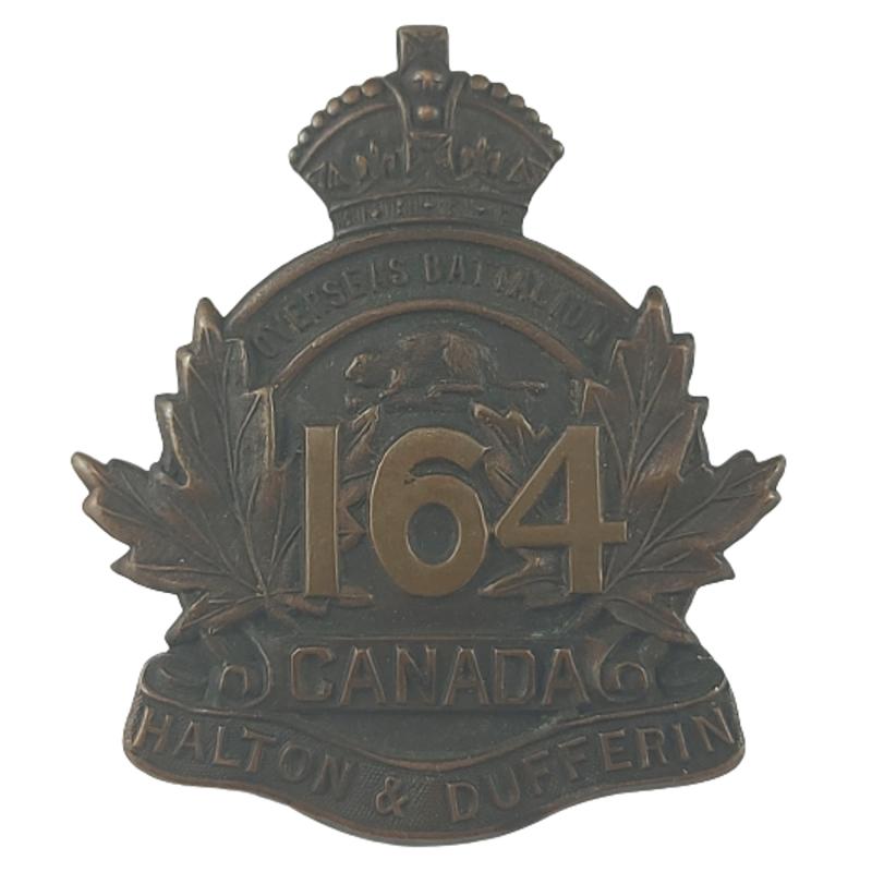 164th Battalion (Milton, Ontario) Cap Badge -Geo. H. Lees