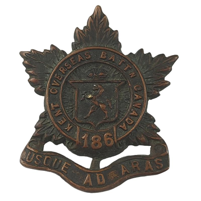 WW1 Canadian 186th Battalion (Chatham, Ontario) Cap Badge -Wellings Toronto