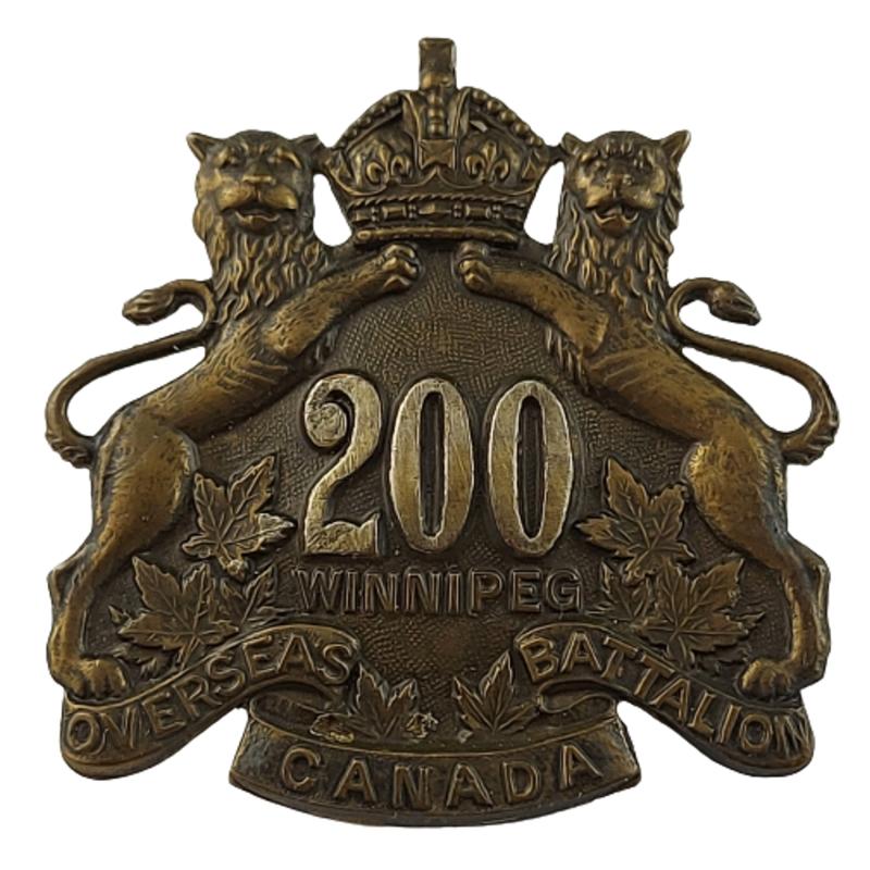 WW1 Canadian 200th Battalion (Winnipeg) Officer's Cap Badge -Birks 1916