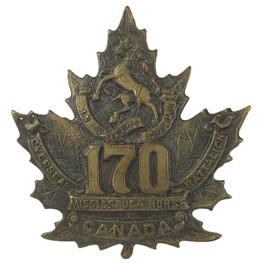 WW1 Canadian 170th Battalion (Mississauga Horse) Cap Badge