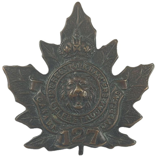 WW1 Canadian 127th Battalion (York Rangers) Cap Badge