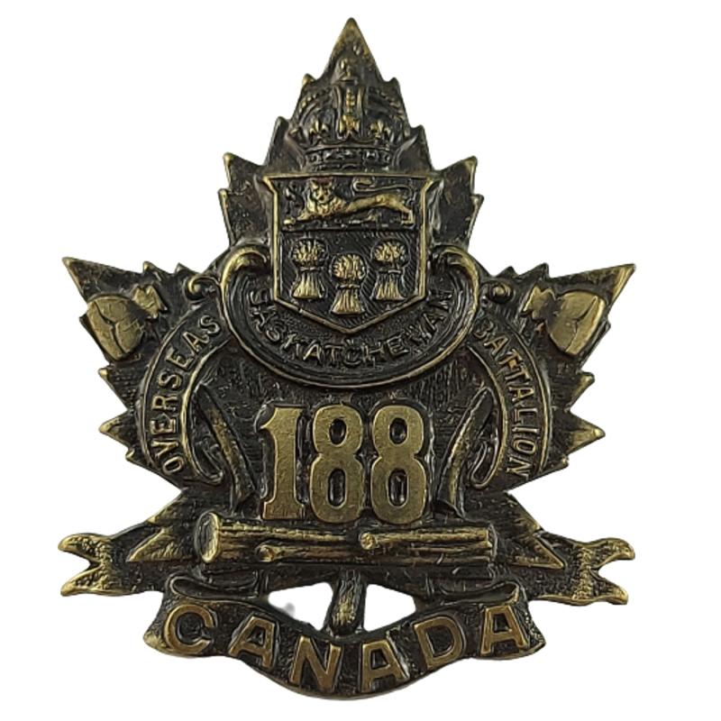 WW1 Canadian 188th Battalion (Prince Albert, Saskatchewan) Cap Badge