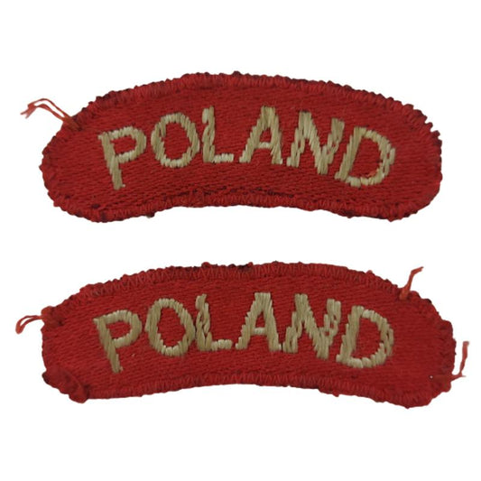 WW2 POLAND Cloth Shoulder Title Pair