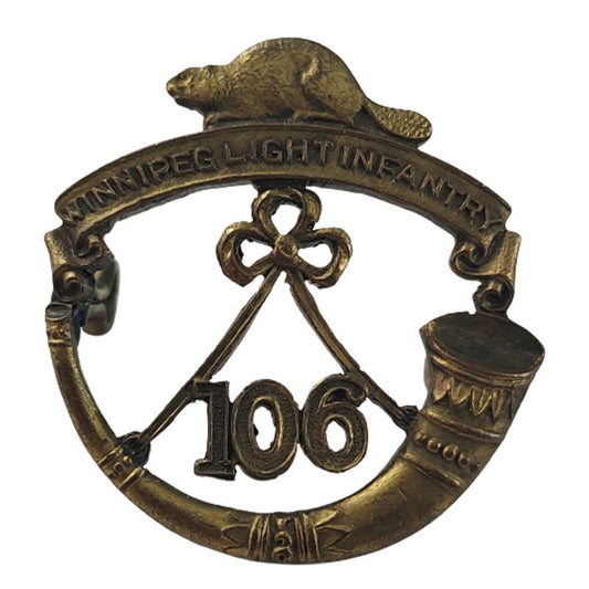 WW1 106th Battalion Winnipeg Light Infantry Collar Badge - R.J. Inglis