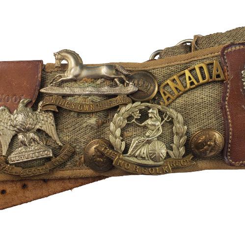 WW1 British - Canadian Souvenir Badge Belt