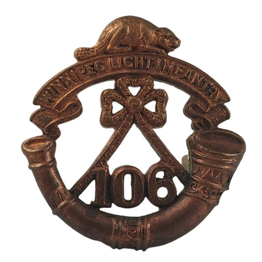 WW1 106th Battalion Winnipeg Light Infantry Collar Badge -Scully Montreal