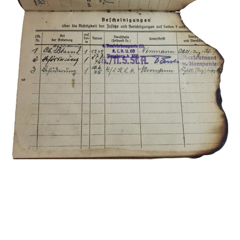 WW2 German Kriegsmarine U-Boat Soldbuch and Named Document Group