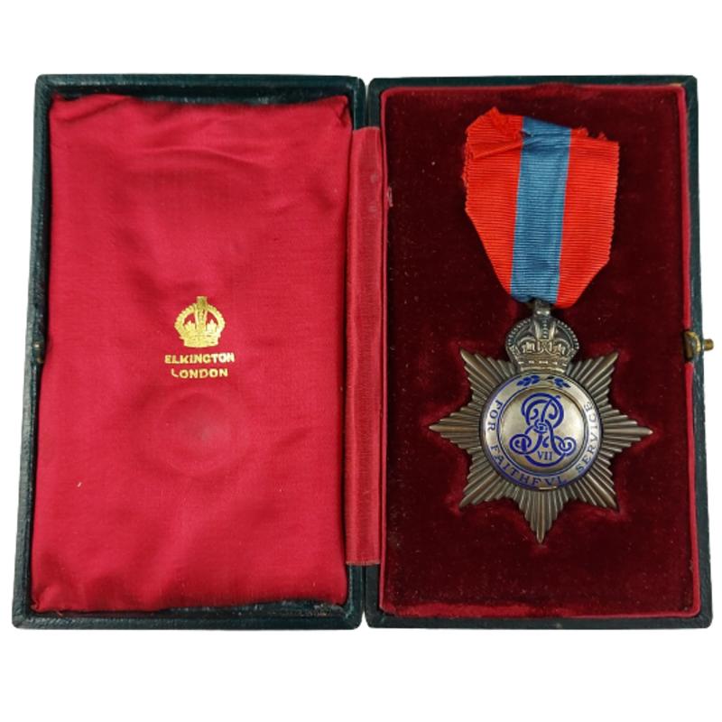 Named Cased Edward VII Imperial Service Medal