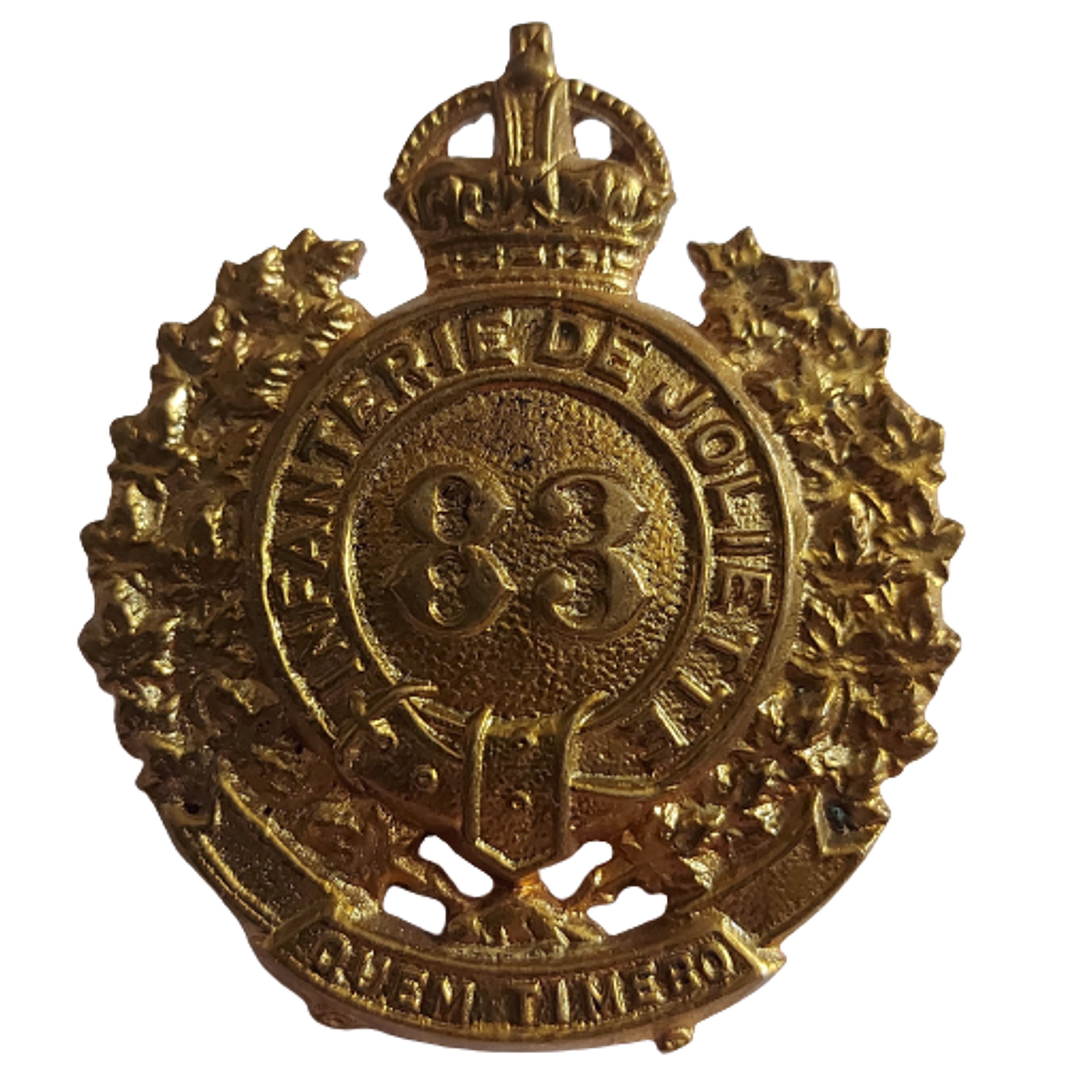 Pre-WW2 Canadian 83 Infantrie De Joliette Cap Badge – Canadian Soldier ...